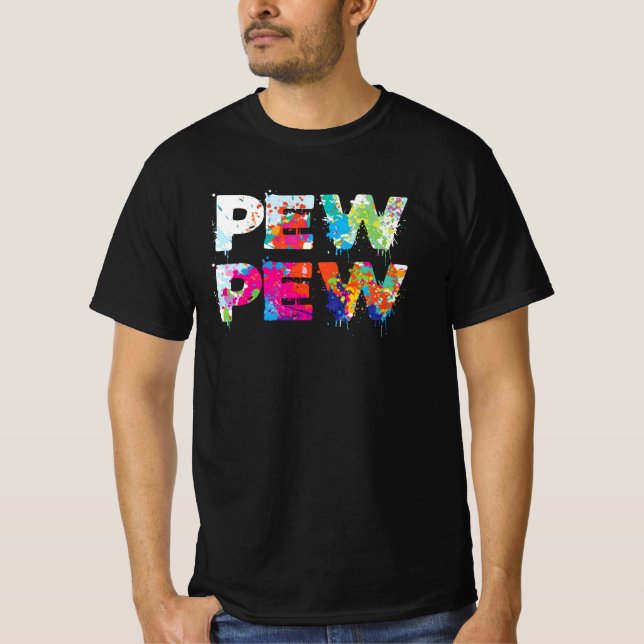 Pew Pew - Funny Paintball T-Shirt (Vorderseite)