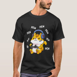 Pew Pew Gamer Cat Video Game Cats Gaming Kitty Lov T-Shirt