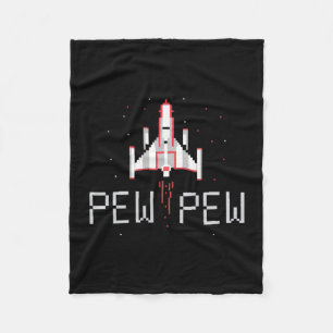 Pew Pew Gamer Retro 80er 90er Arcade-Spiele-Liebe Fleecedecke