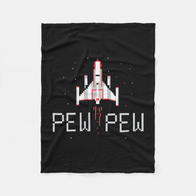 Pew Pew Gamer Retro 80er 90er Arcade-Spiele-Liebe Fleecedecke (Vorderseite)