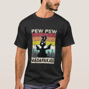 Pew Pew Madafakas Crazy Dog Vintag Funny Dog Spaß T-Shirt