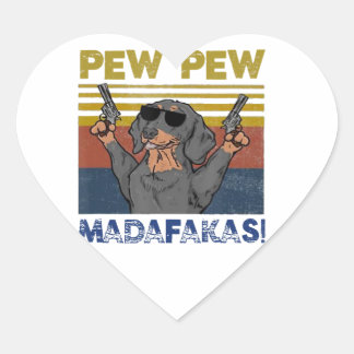 Pew Pew Madafakas Dackel Herz-Aufkleber