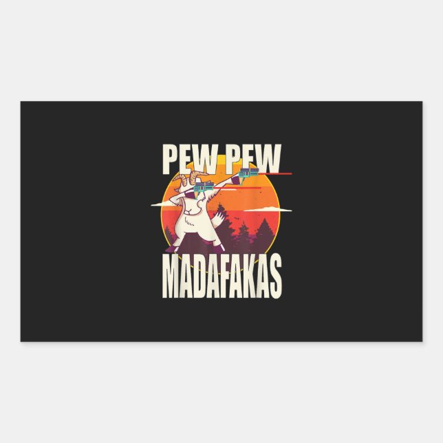 Pew Pew Madafakas Pew Madafakas Goat Rechteckiger Aufkleber (Vorderseite)