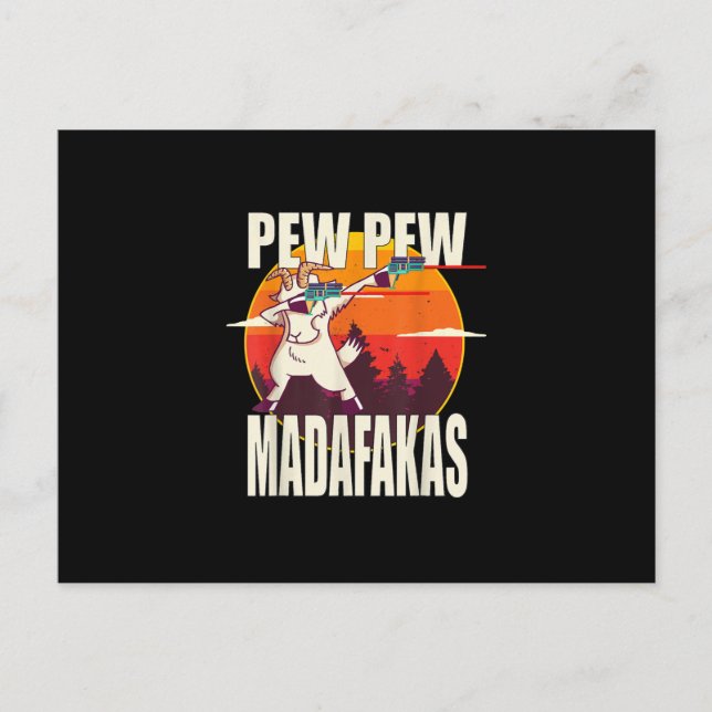 Pew Pew Madafakas Pew Pew Madafakas Ziege Postkarte (Vorderseite)