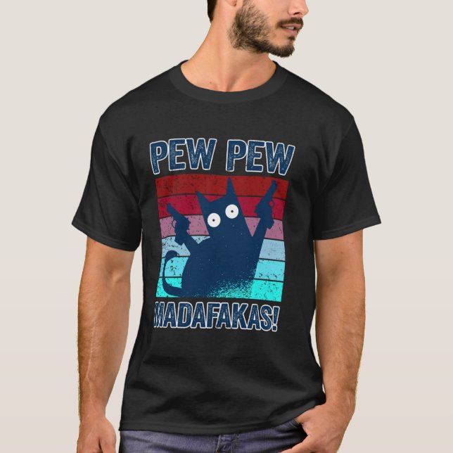 Pew Pew Madafakas Shirt Pew Pew Katze Pyjama Somme (Vorderseite)