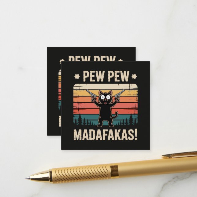 Pew Pew Mistkerle Begleitkarte (Vorderseite/Rückseite Beispiel)