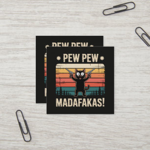 Pew Pew Mistkerle Quadratische Visitenkarte
