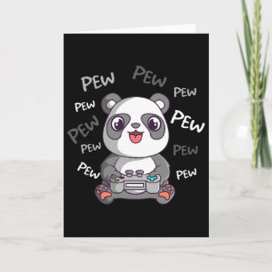 Pew Pew Pew Niedlich Panda Video Gaming Gamer Karte