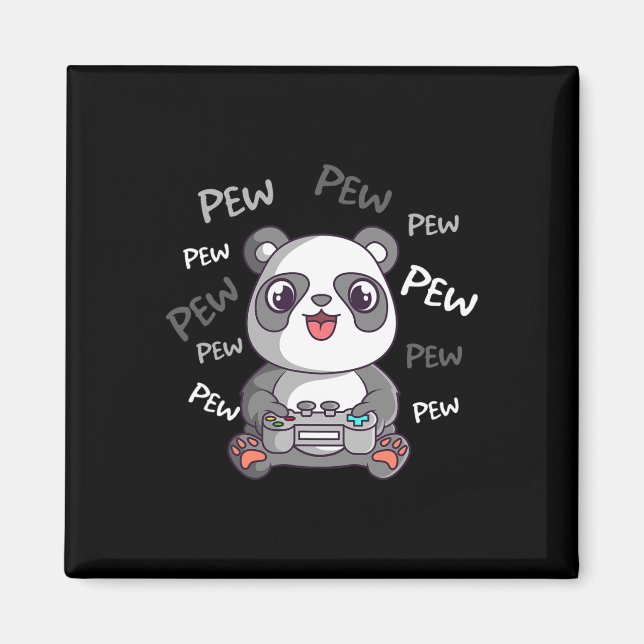 Pew Pew Pew Niedlich Panda Video Gaming Gamer Magnet (Vorne)