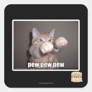 Pew Pew Quadratischer Aufkleber