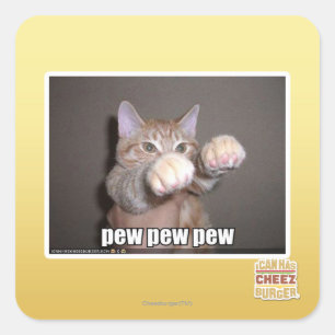 Pew Pew Quadratischer Aufkleber