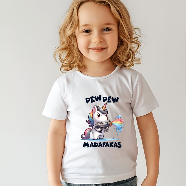 Pew Pew Unicorn Kleinkind Shirt (Von Creator hochgeladen)