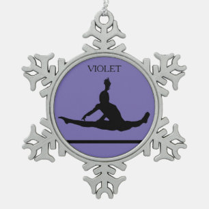 PEWTER GYMNASTICS SNOWFLAKE ORNAMENT. SCHNEEFLOCKEN Zinn-Ornament