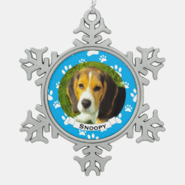 Pewter Metal Snowflake Pet Foto Weihnachten Schneeflocken Zinn-Ornament