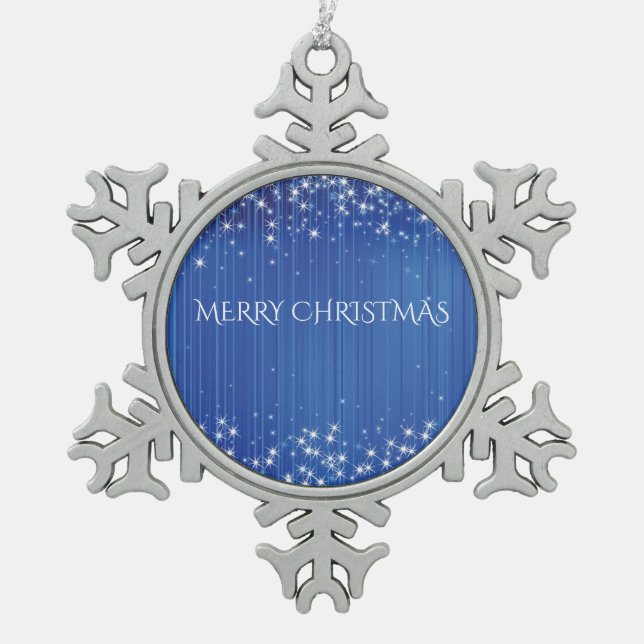 PEWTER SNOWFLAKE BAUMORNAMENT. SCHNEEFLOCKEN Zinn-Ornament (Vorderseite)