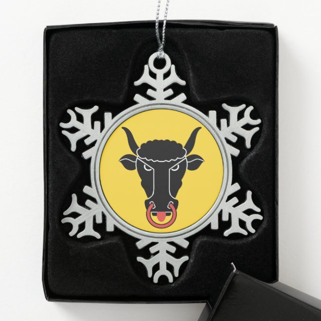 Pewter Snowflake Ornament with Uri Flag (Box)