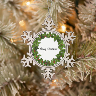 Pewter Snowflake Weihnachtsschmuck Schneeflocken Zinn-Ornament