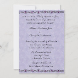 Pewter und Lila Jewel Wedding Einladung