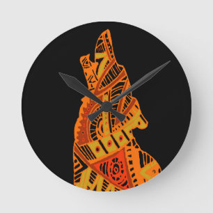 Peyote Coyote Tucson Arizona Runde Wanduhr