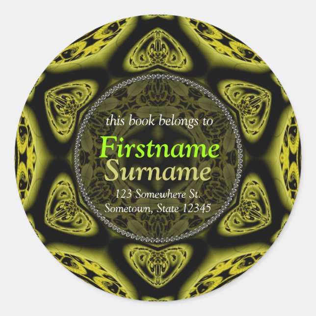 Peyote Geometric Star Buchzeichen Sticker (Vorderseite)