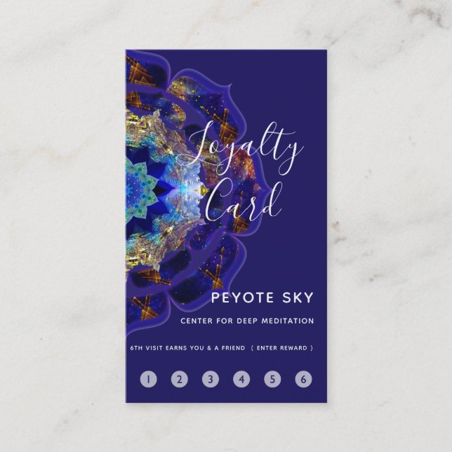 Peyote Sky Mandala Metaphysische Marine Treuekarte (Vorderseite)