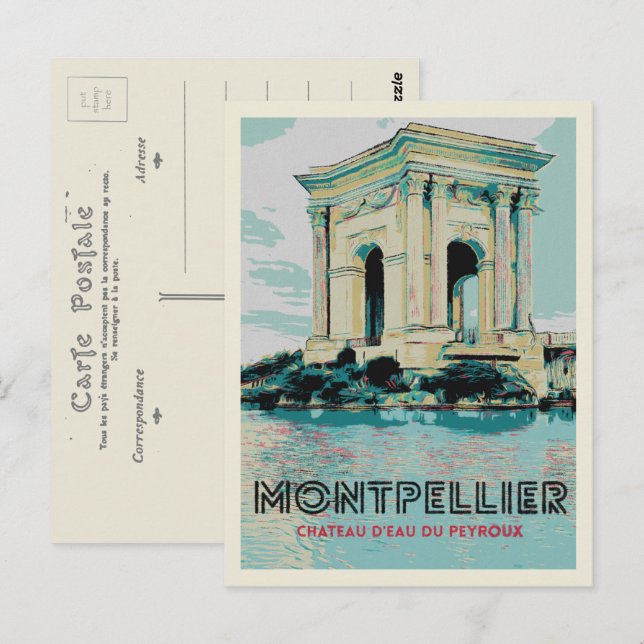 Peyroux Wasserturm - Ikonische Sehenswürdigkeit Mo Postkarte (Vorne/Hinten)
