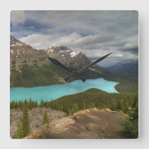 Peyto Lake, Alberta Kanada Quadratische Wanduhr