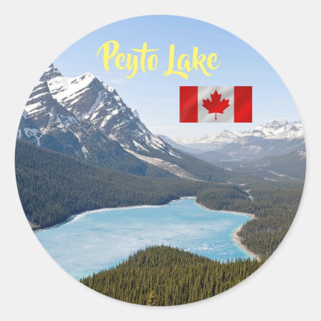 Peyto Lake - Banff National Park, Alberta, Kanada Runder Aufkleber (Vorderseite)