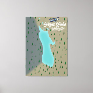 Peyto See Canadian Rockies map Leinwanddruck