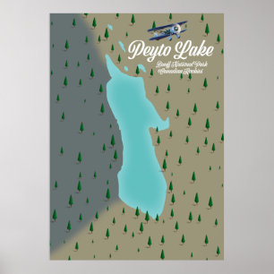 Peyto See Canadian Rockies map Poster