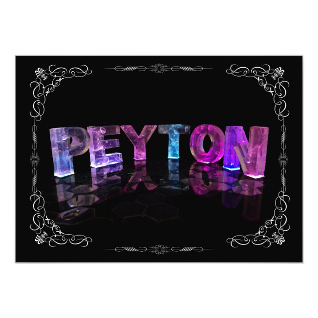 Peyton - Der Name Peyton in 3D Lights (Foto) Fotodruck (Vorne)