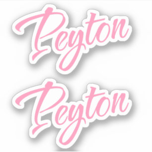 Peyton Nom décoratif en rose x2 Sticker