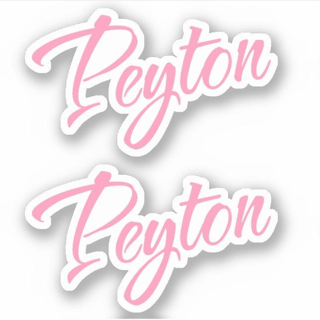Peyton Nom décoratif en rose x2 Sticker (Devant)