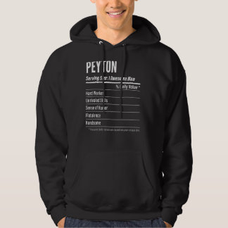 Peyton Serving Size Nutrition Label Calories Hoodie
