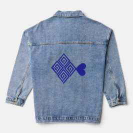 Pez azul abstracto jeansjacke