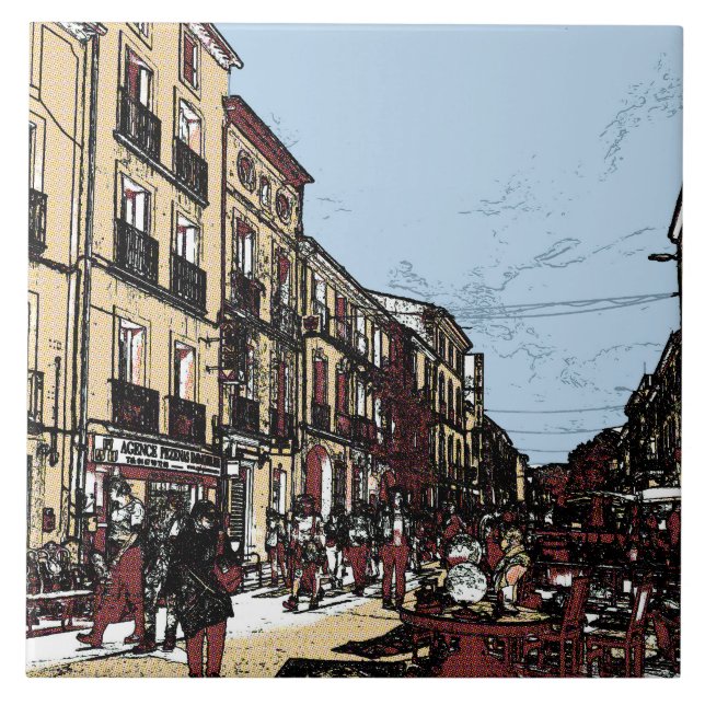 Pezenas France Antiquitätenmarkt Fliese (Vorderseite)