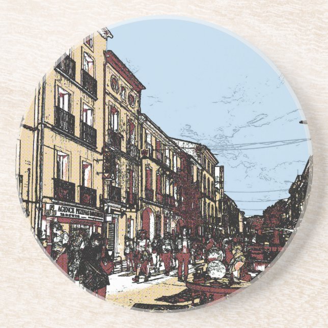 Pezenas France Antiquitätenmarkt Getränkeuntersetzer (Vorne)