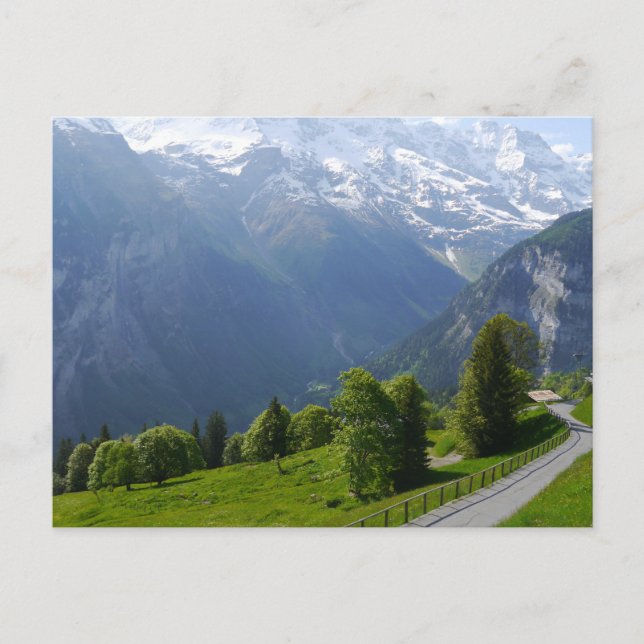 Pfad bei Gimmelwald, Schweiz Postkarte (Vorderseite)