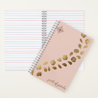 Pfad der Blütenblätter – Elegantes Goldene Blumen- Notizbuch