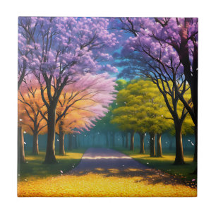 **"Pfad des Lila: Jacaranda Walkway"*** Fliese