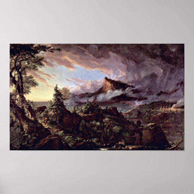 Pfad des Reiches: primitiver Staat von Thomas Cole Poster (Vorne)