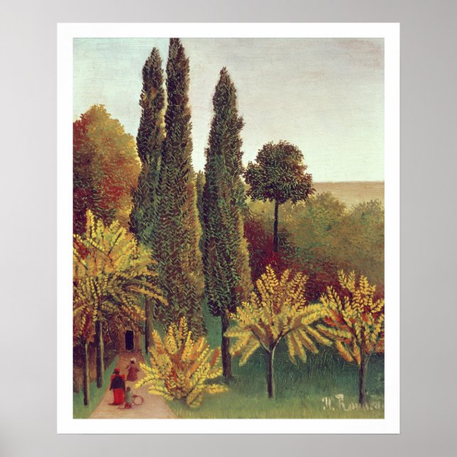 Pfad im Buttes Chaumont Park, Paris, 1908 (Öl Poster (Vorne)
