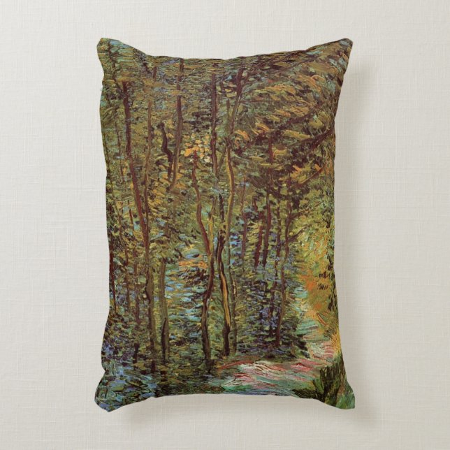 Pfad im Wald von Vincent van Gogh Dekokissen (Vorderseite(Vertikal))