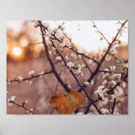 Pfad Waldbäume Zweige Liebe Herz Poster