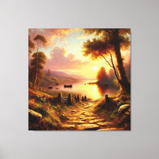 Pfad zum Goldenen Sonnenuntergang Leinwanddruck