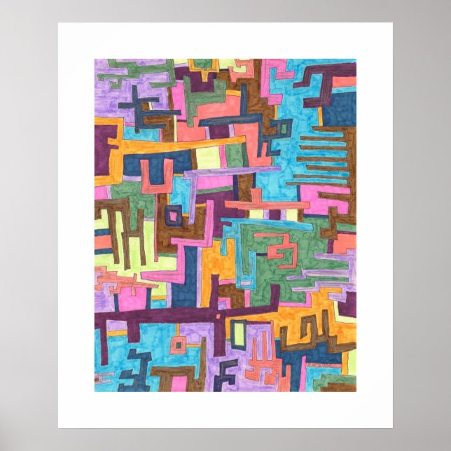 "Pfade" Abstrakte Kunst Poster (Vorne)