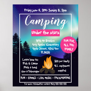 Pfadfinder-Camp-Flyer-Vorlage, Frühlingscamp-Plaka Poster