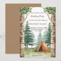 Pfadfinder-Camping-Geburtstags-Einladung