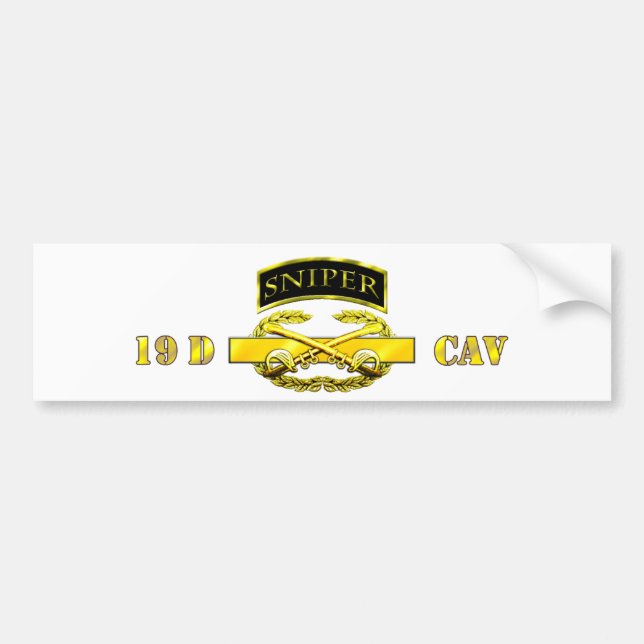 Pfadfinder des Scharfschütze-Vorsprungs-19D Cav Autoaufkleber (Vorne)