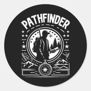 Pfadfinder Explorer-Abenteuer Outdoor-Wandern Camp Runder Aufkleber